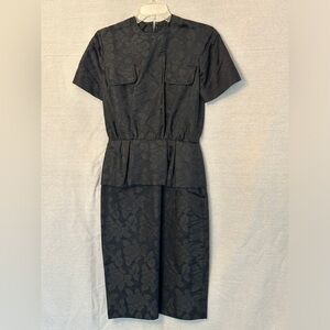 50's Vintage Style Black Floral Cocktail Dress